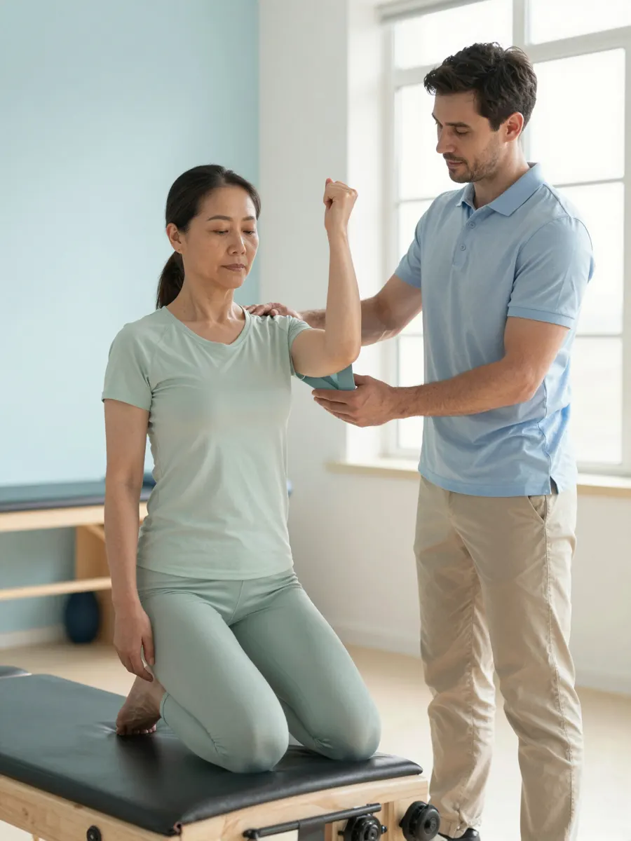 A Refuah therapist working hands-on with a patient
